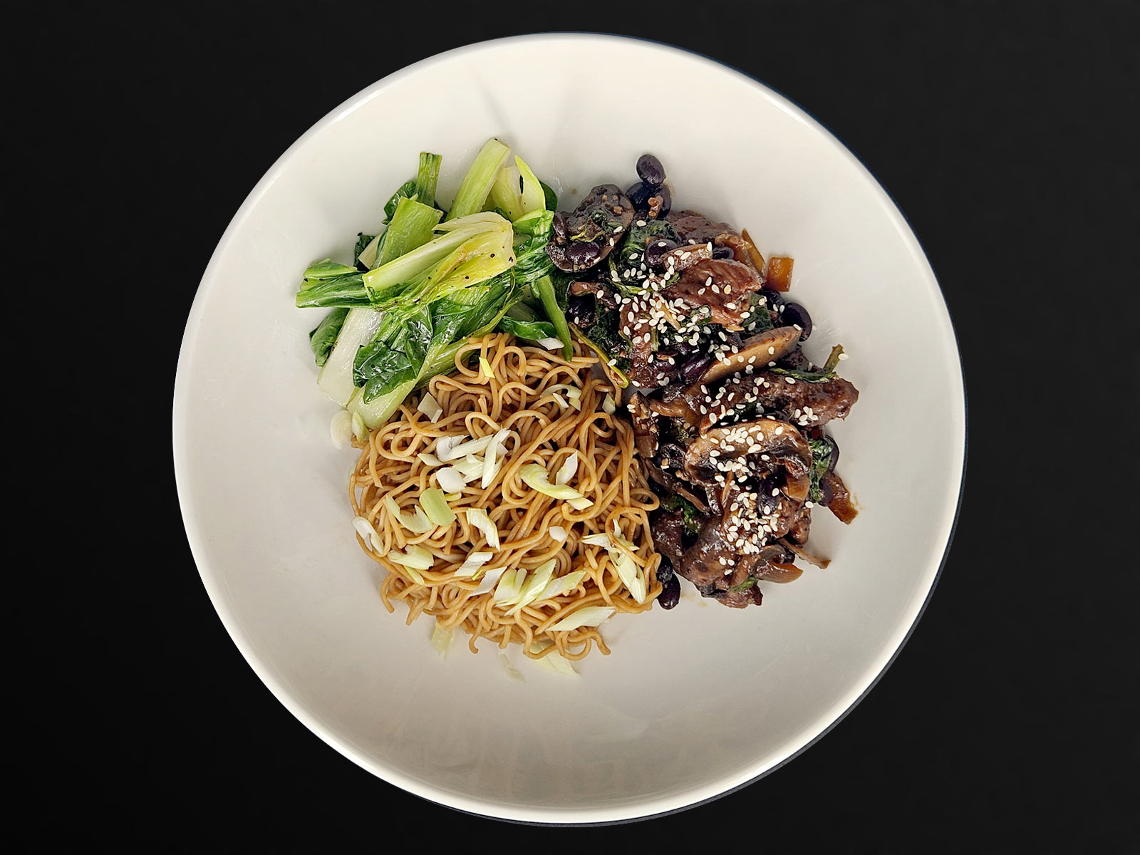Beef & Blackbean Noodles with Bok Choi