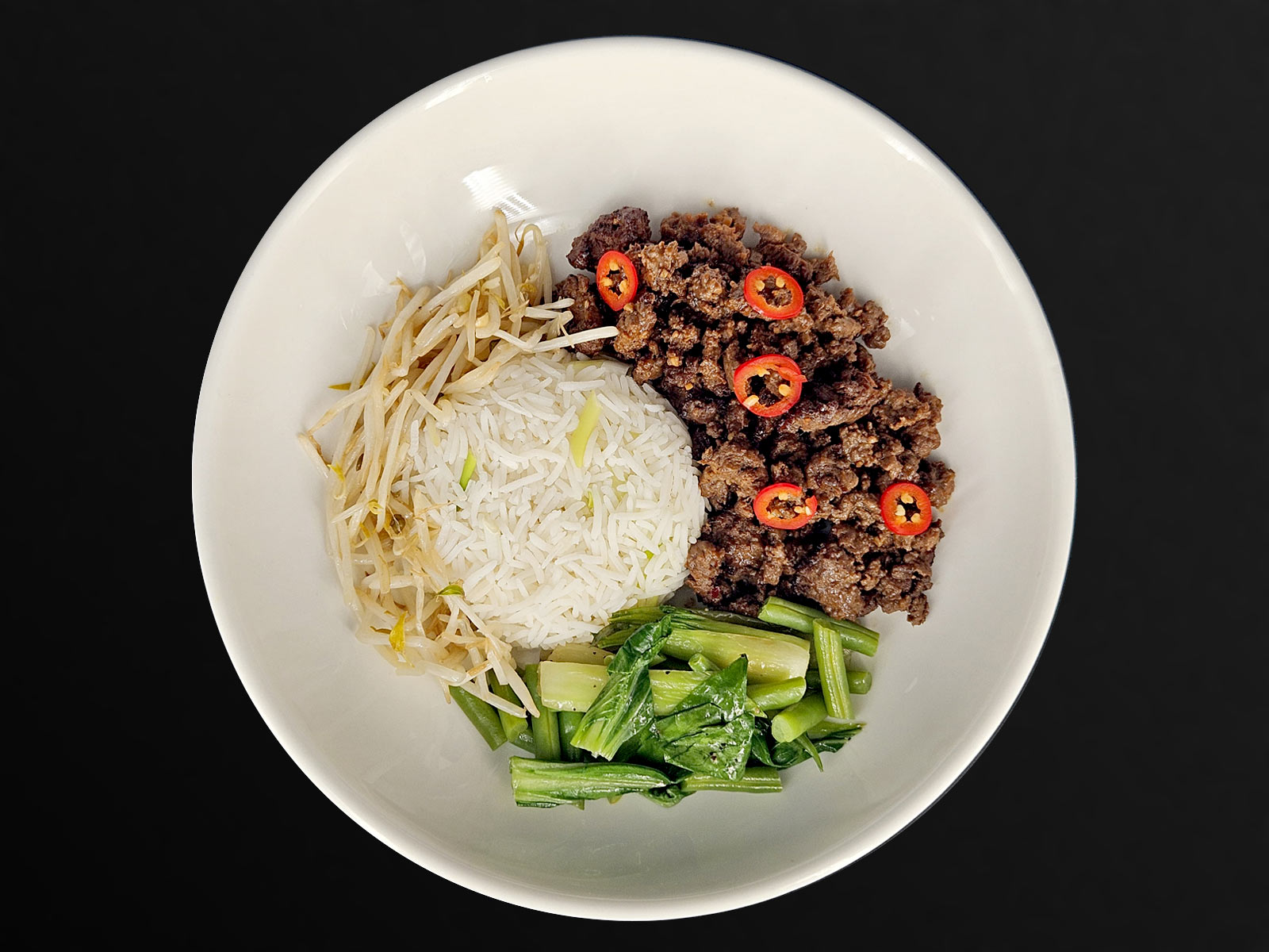 Asian Chilli Beef with Mixed Greens