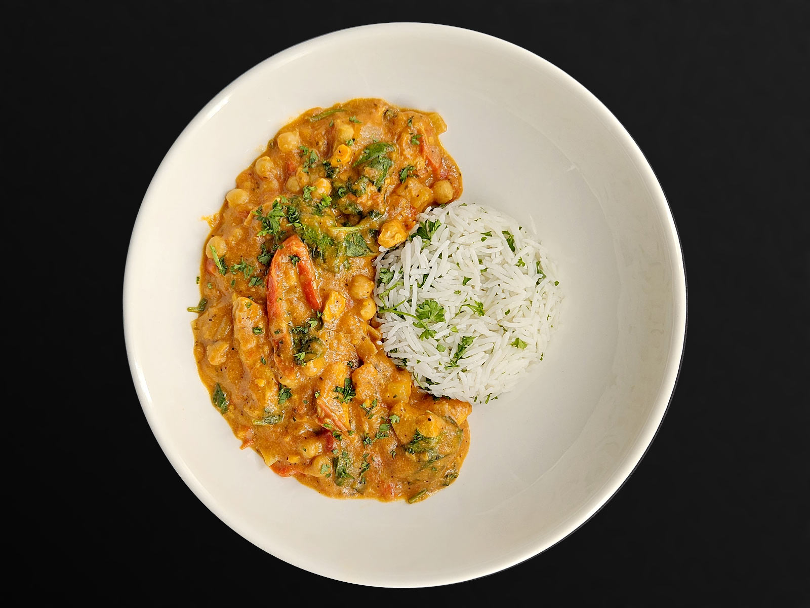 Turkey & Chickpea Curry with Rice and Spinach