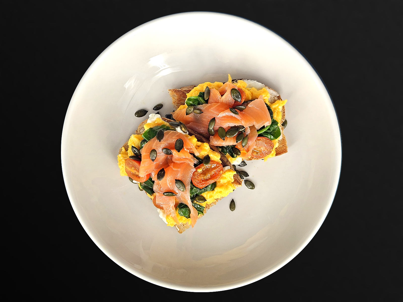 Superfood Smoked Salmon Scrambled Eggs on Rye