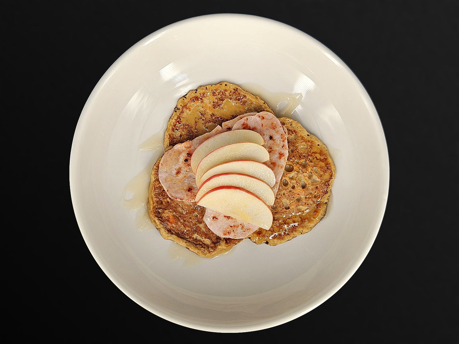 Sweet Potato Pancakes with Bacon & Maple Syrup