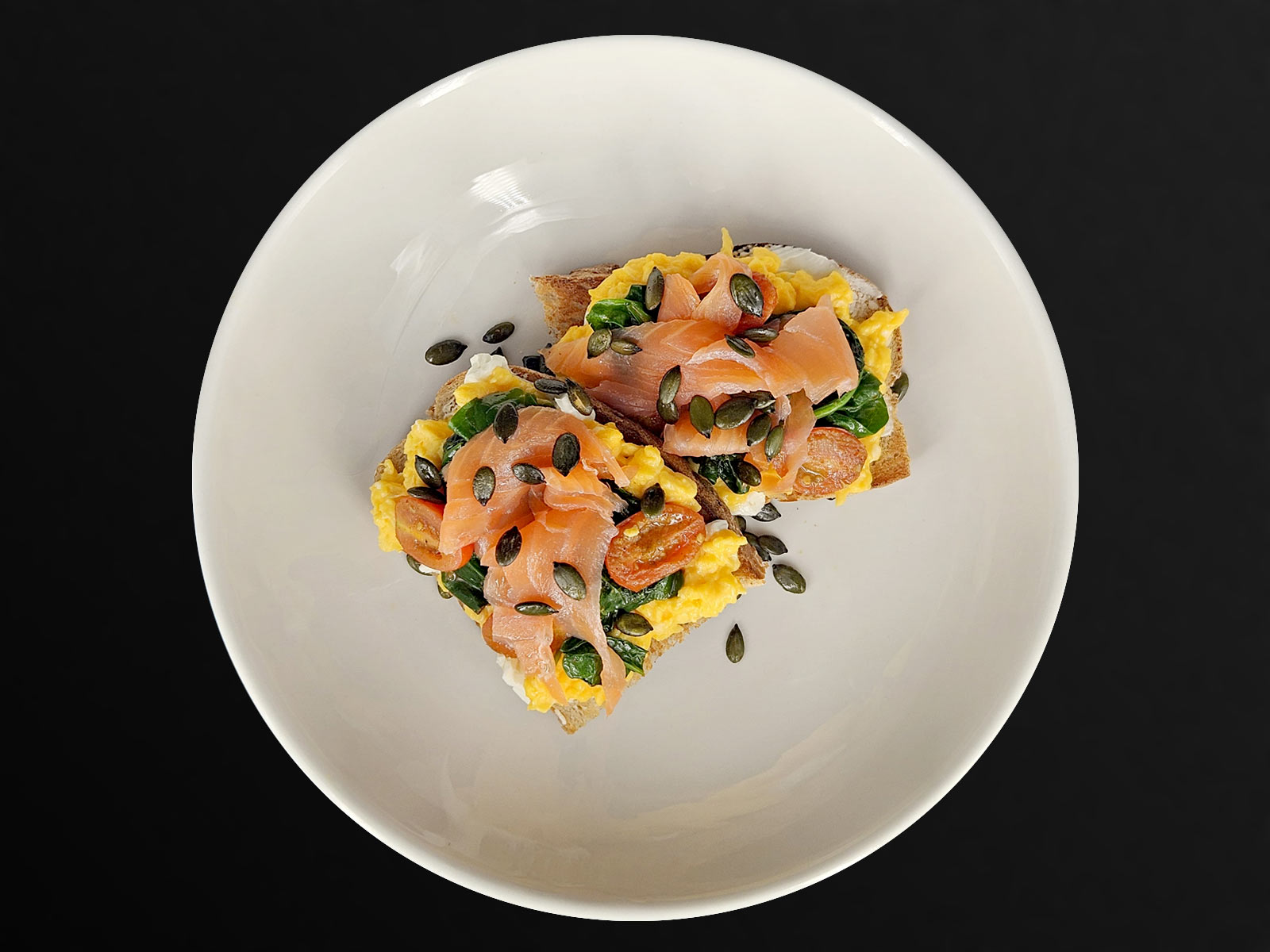 Superfood Smoked Salmon Scrambled Eggs on Rye