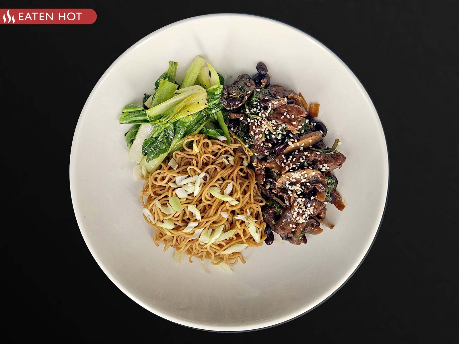 Beef & Blackbean Noodles with Bok Choi