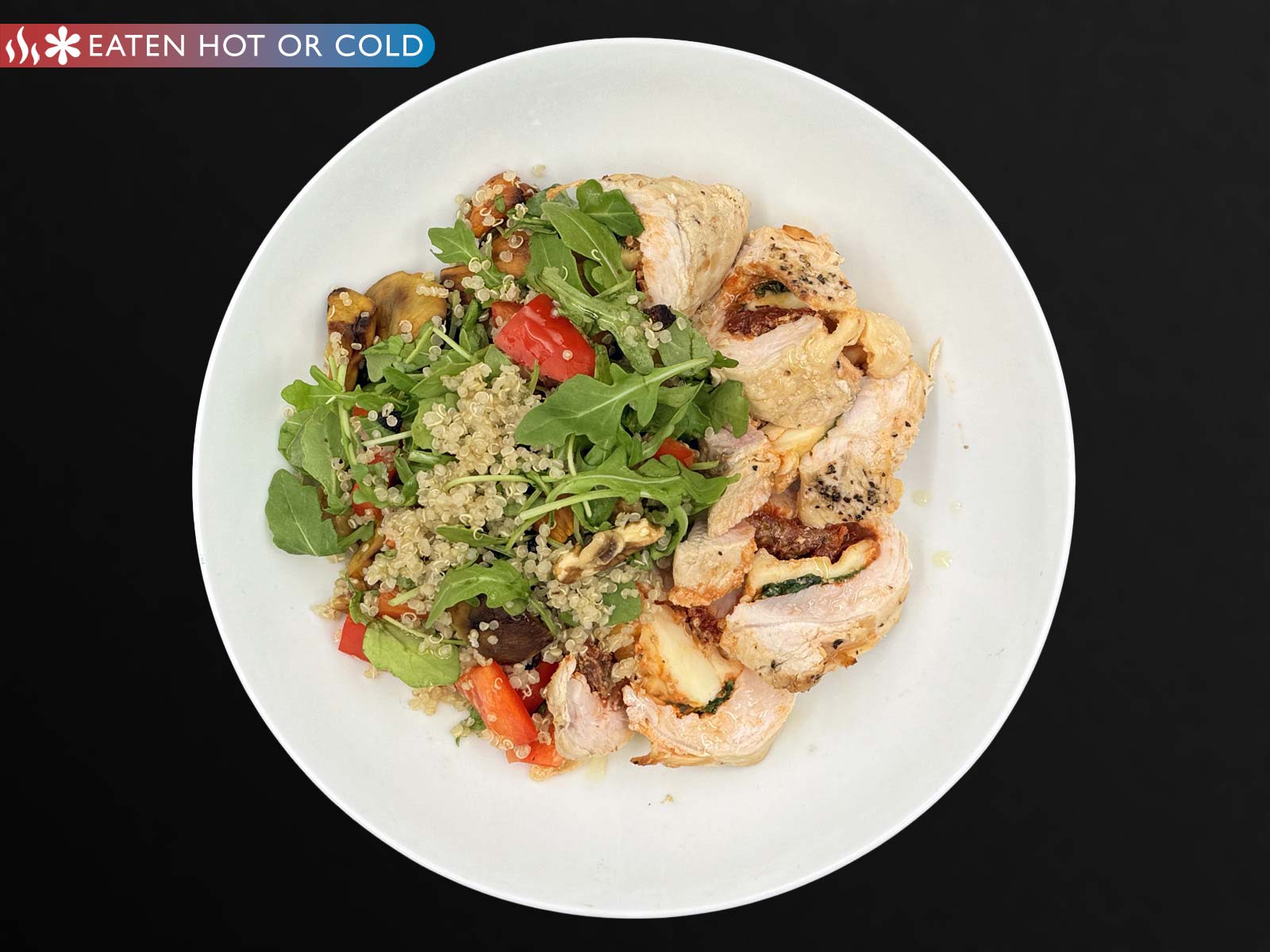 Pesto Stuffed Turkey Breast, Quinoa & Sweet Potato Salad