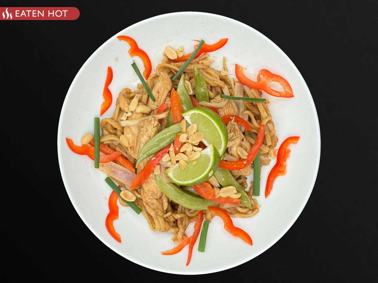 Chicken Pad Thai, Noodles, Sugar Snap Peas & Beansprouts