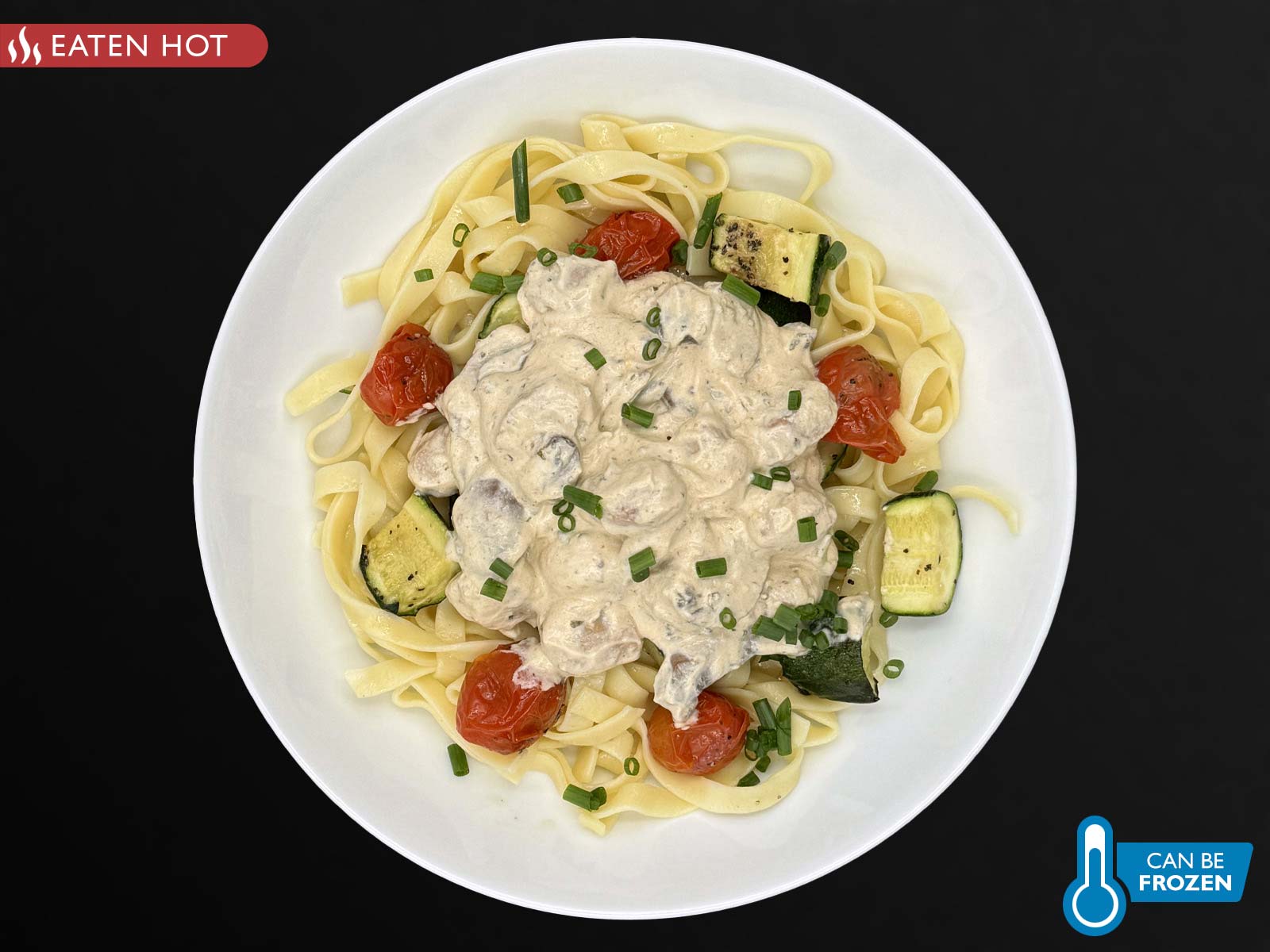 Turkey Sausage Stroganoff, Tagliatelle & Zucchini